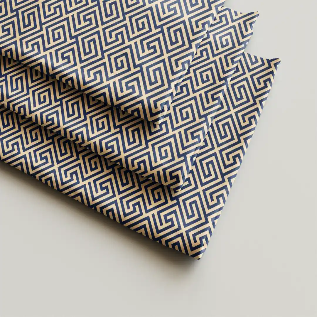 Maze Yellow Navy Blue Cloth Napkin Pack Of Four - Image 2