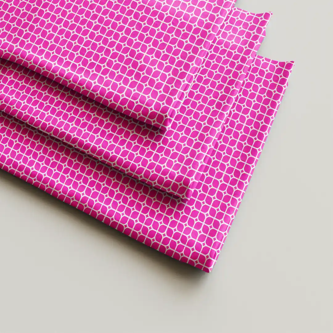 Pink White Square Cloth Napkin Pack Of Four - Image 2