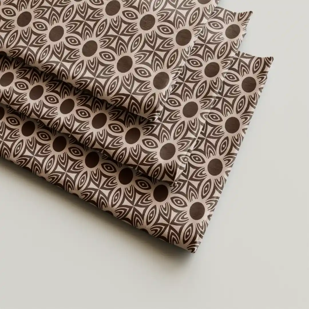 Coffee Color Floral Cloth Napkin Pack Of Four - Image 2