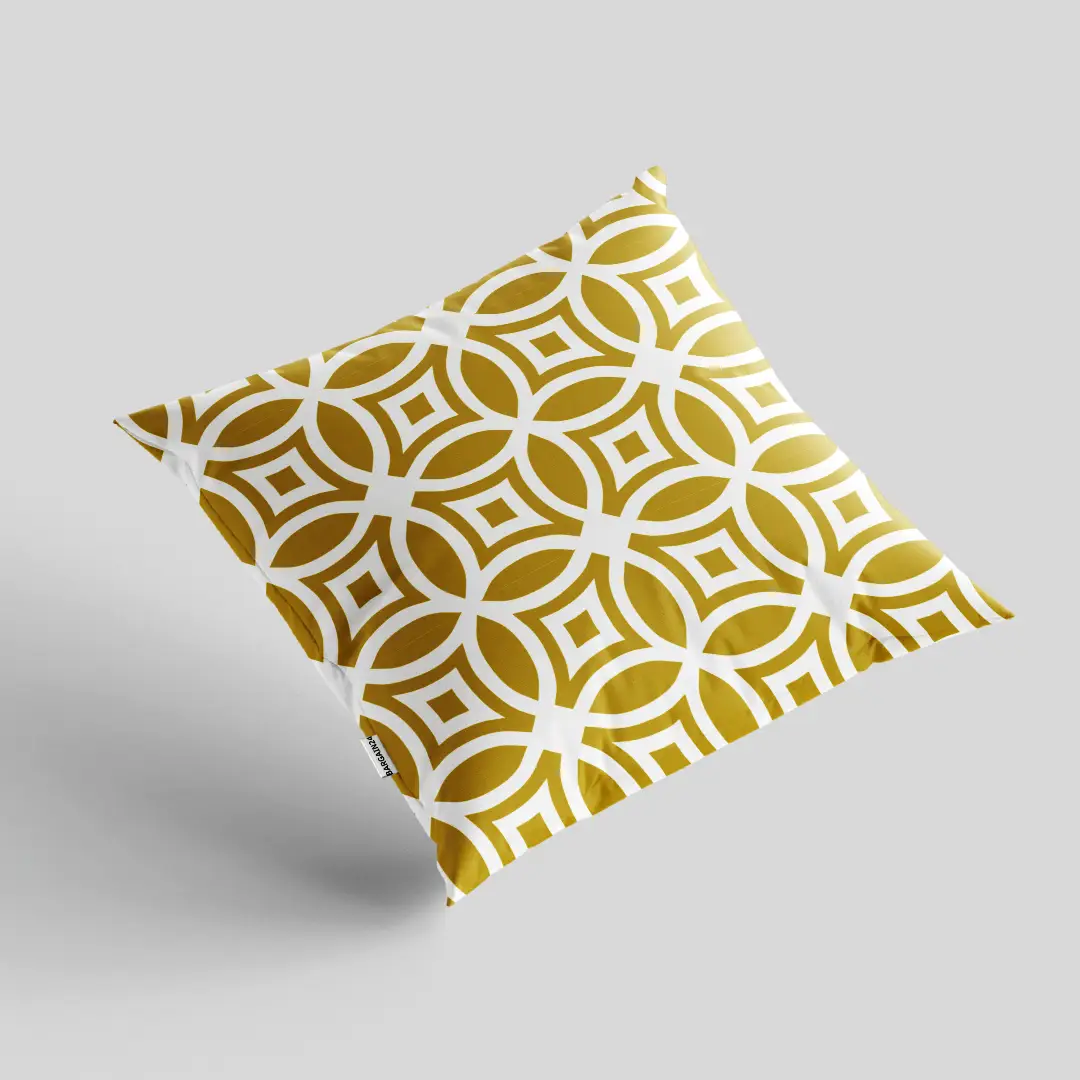 Golden White Cushion Cover - Image 2