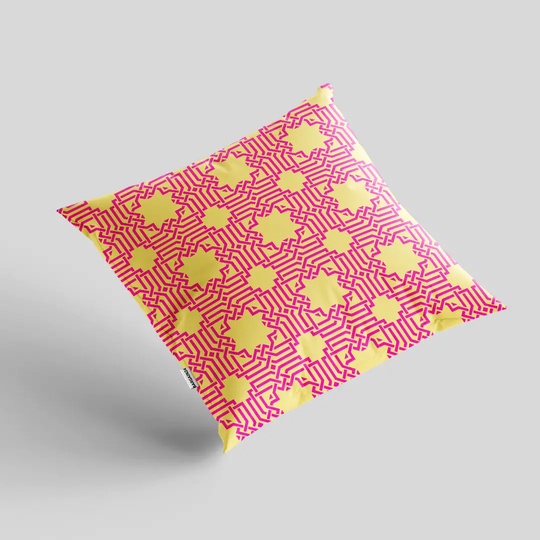Yellow Pink Cushion Cover - Image 2