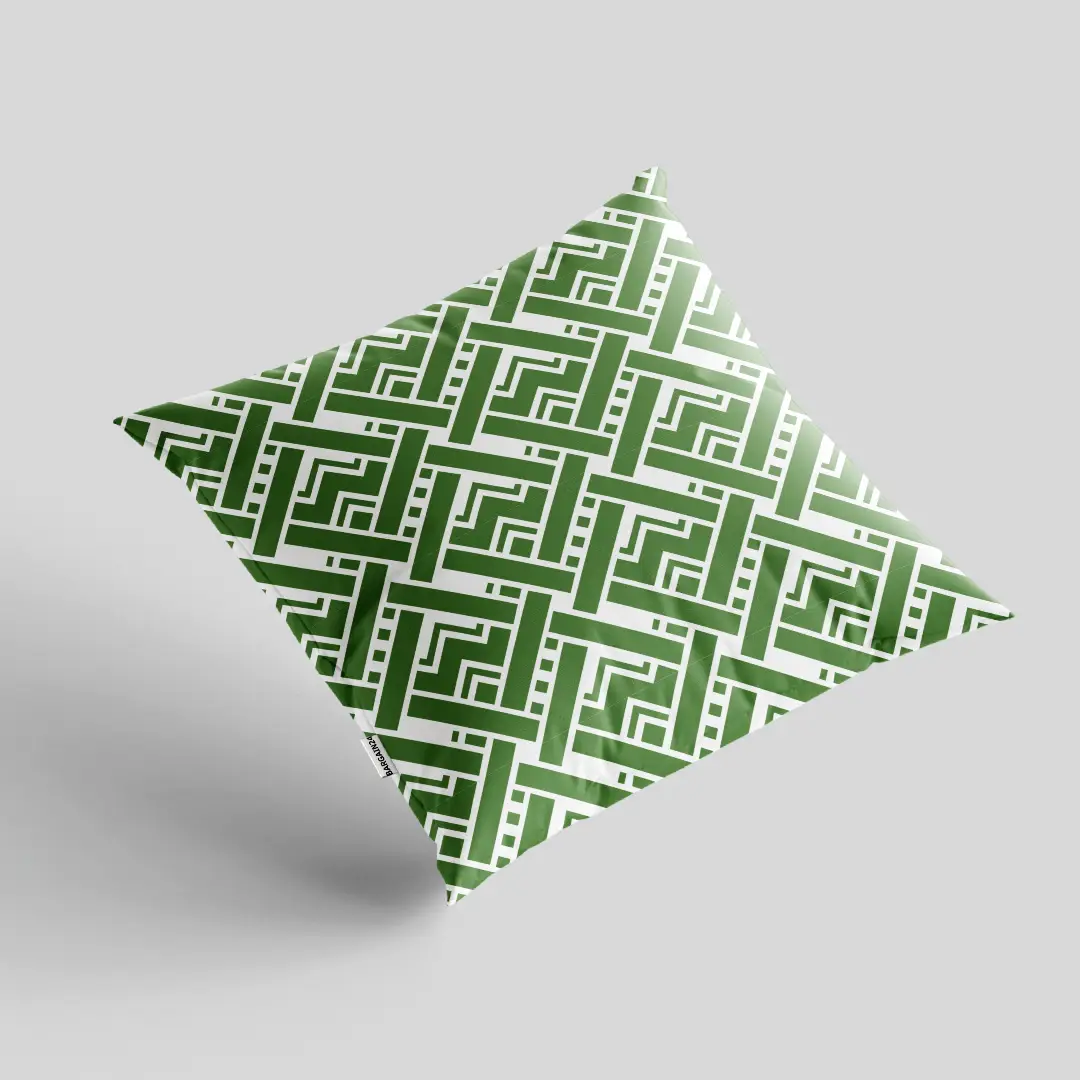 Geometric Green Cushion Cover - Image 2