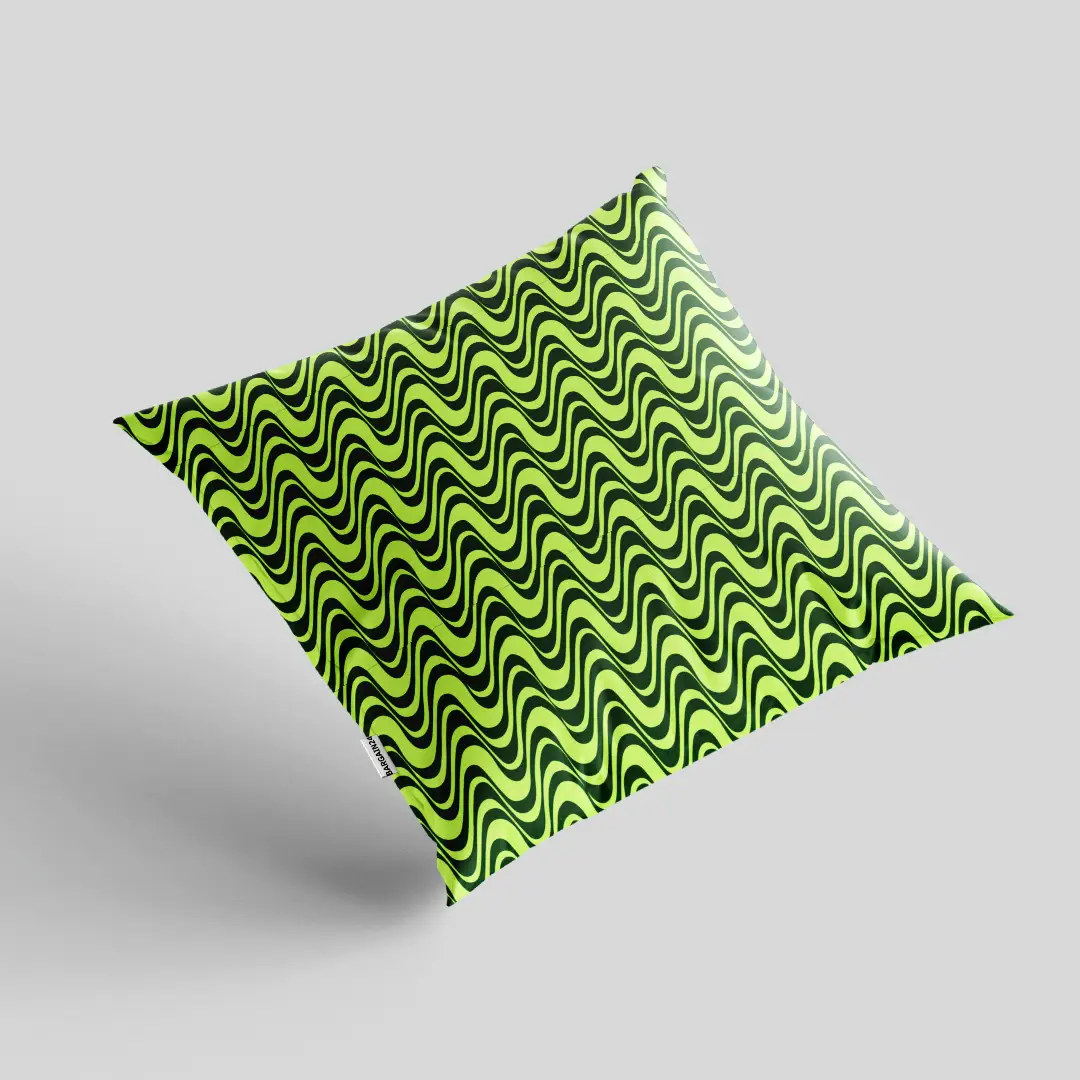 Zigzag Wavy Green Colorful Cushion Cover - Image 2