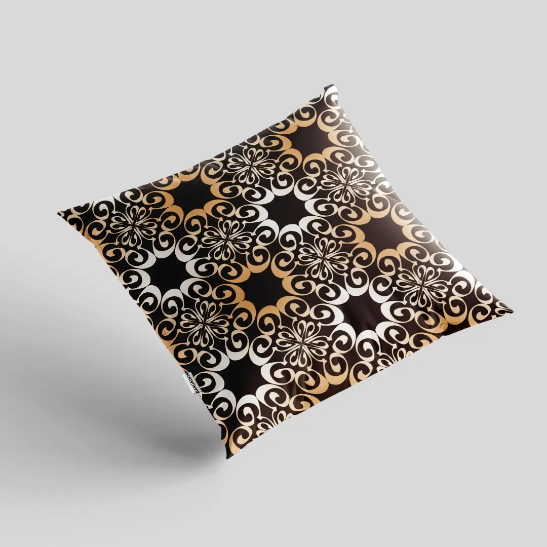 Coffee Color Floral Cushion Cover - Image 2