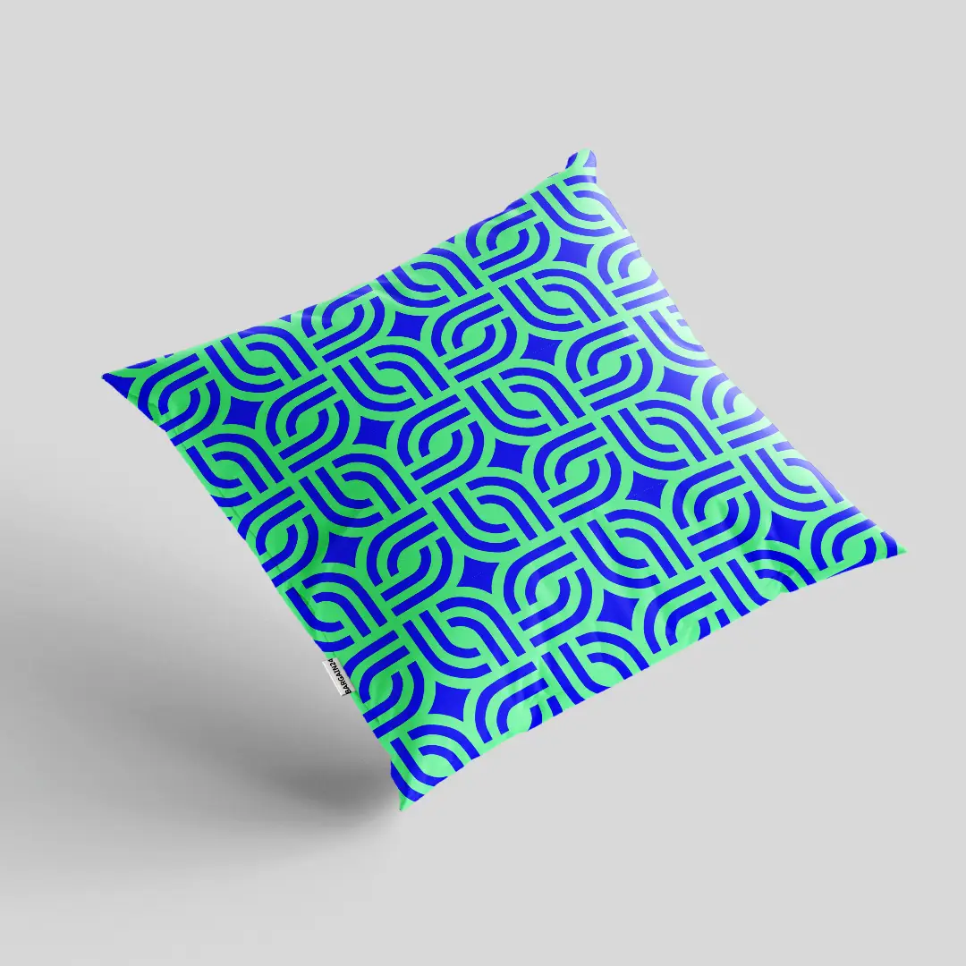 Modern Blue Square Poly Cushion Cover - Image 2