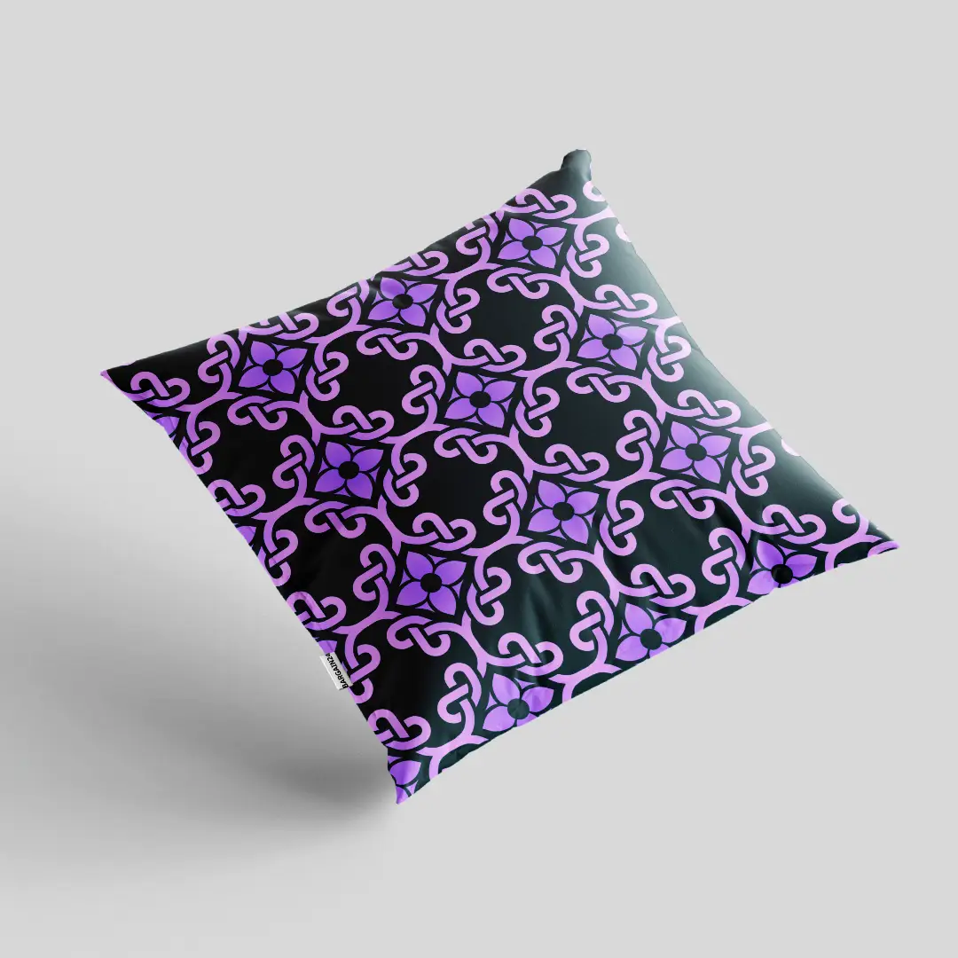 Magenta Color Floral Interweaved Cushion Cover - Image 2