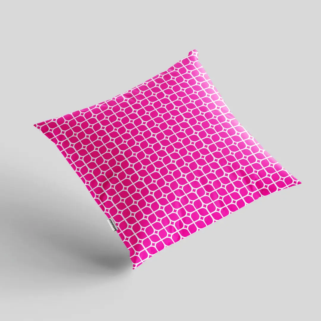 Pink White Square Cushion Cover - Image 2
