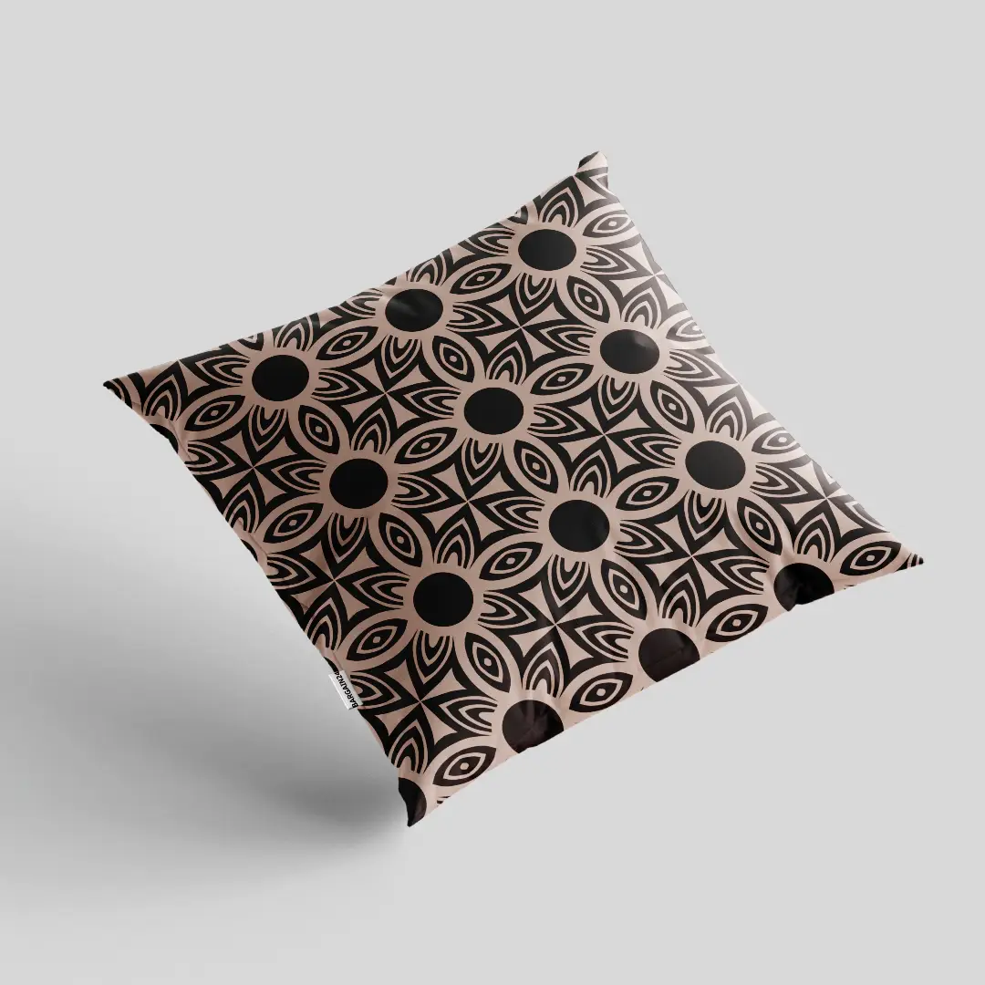 Coffee Color Floral Cushion Cover - Image 2