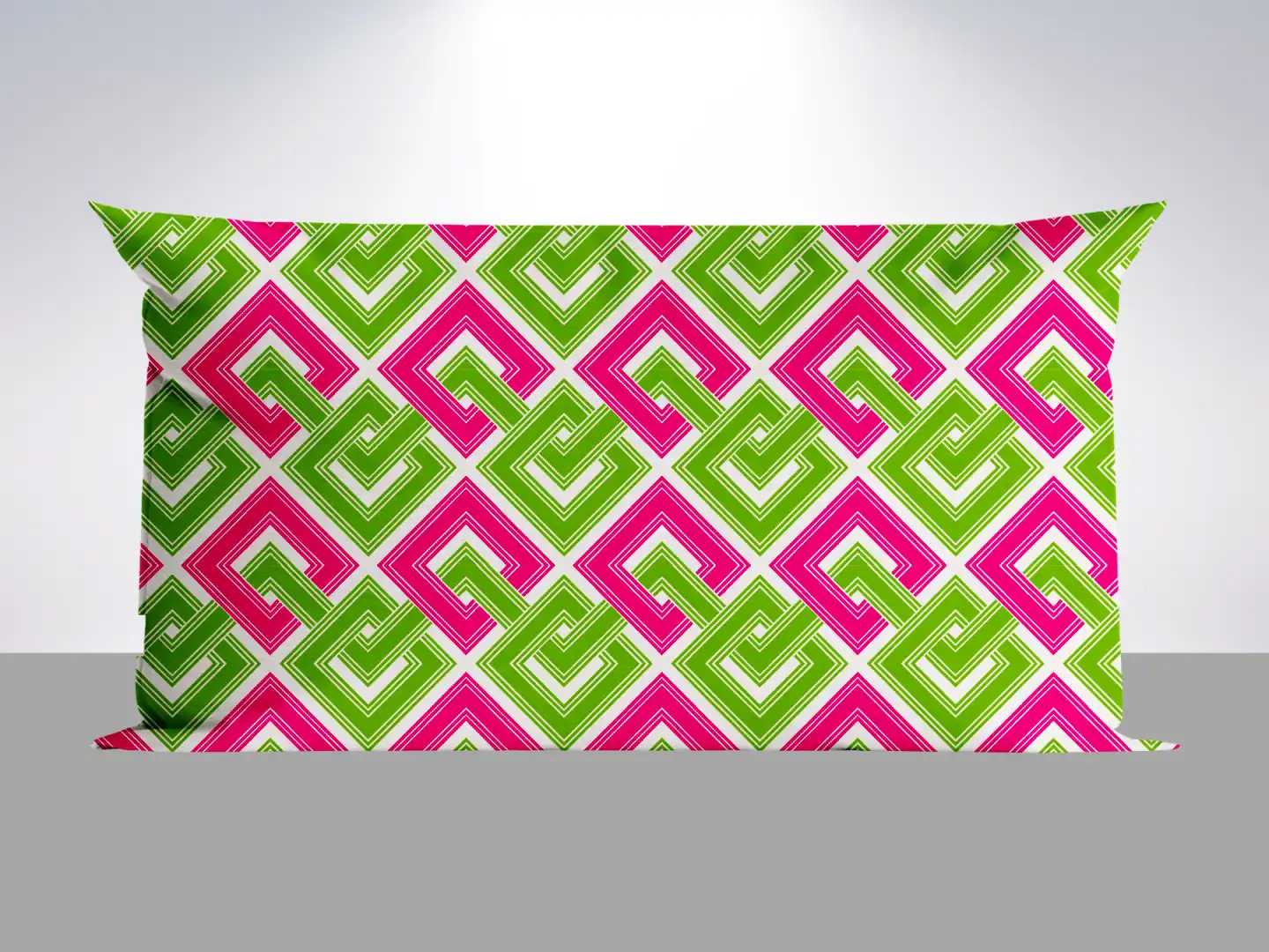 Green Pink Squares Pillow Cover - Image 2