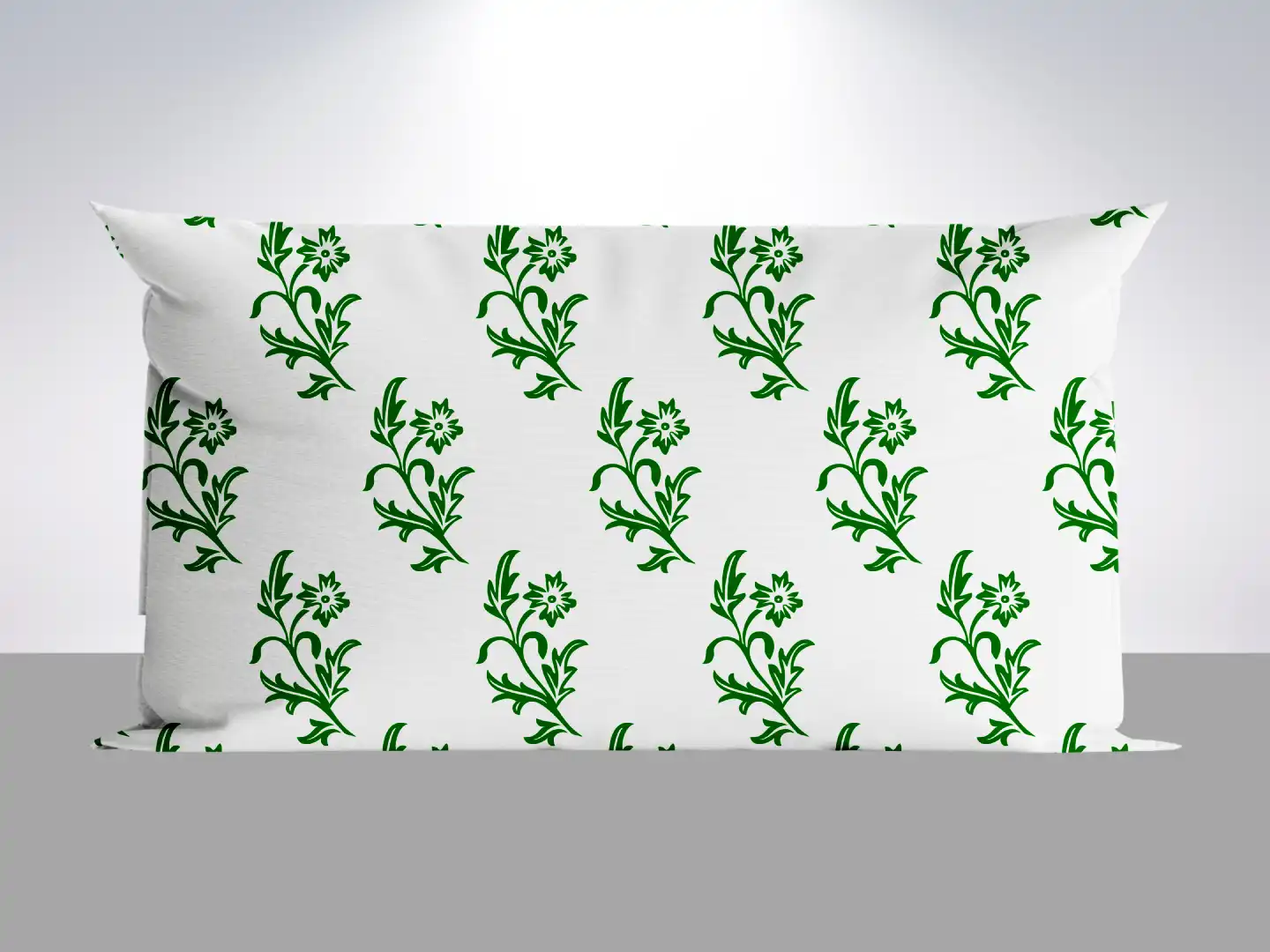 White Green Floral Pillow Cover - Image 2