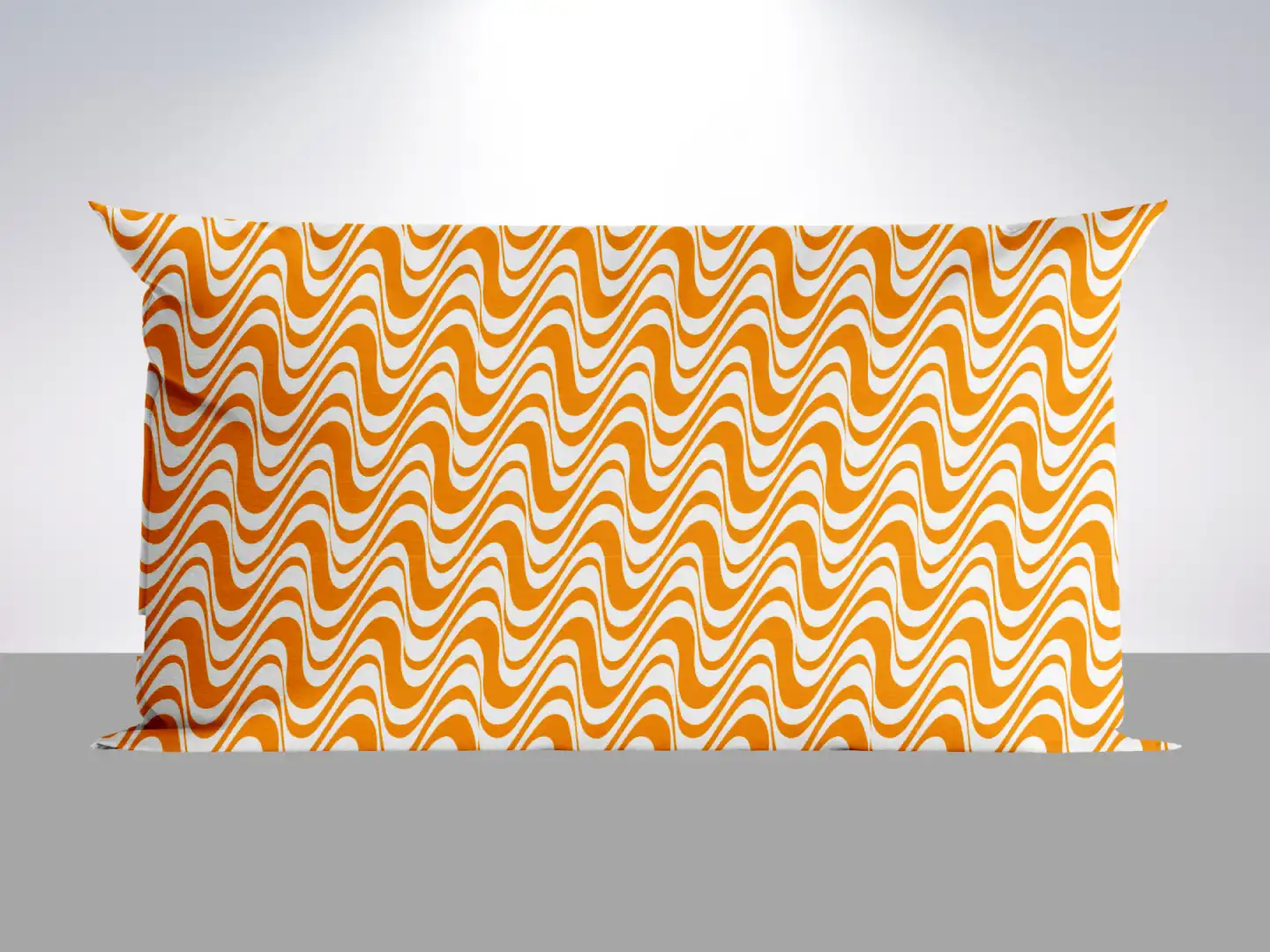 Wavy White Orange Pillow Cover - Image 2
