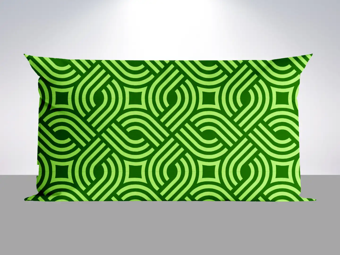 Green Square Maze Poly Lycra Pillow Cover - Image 2