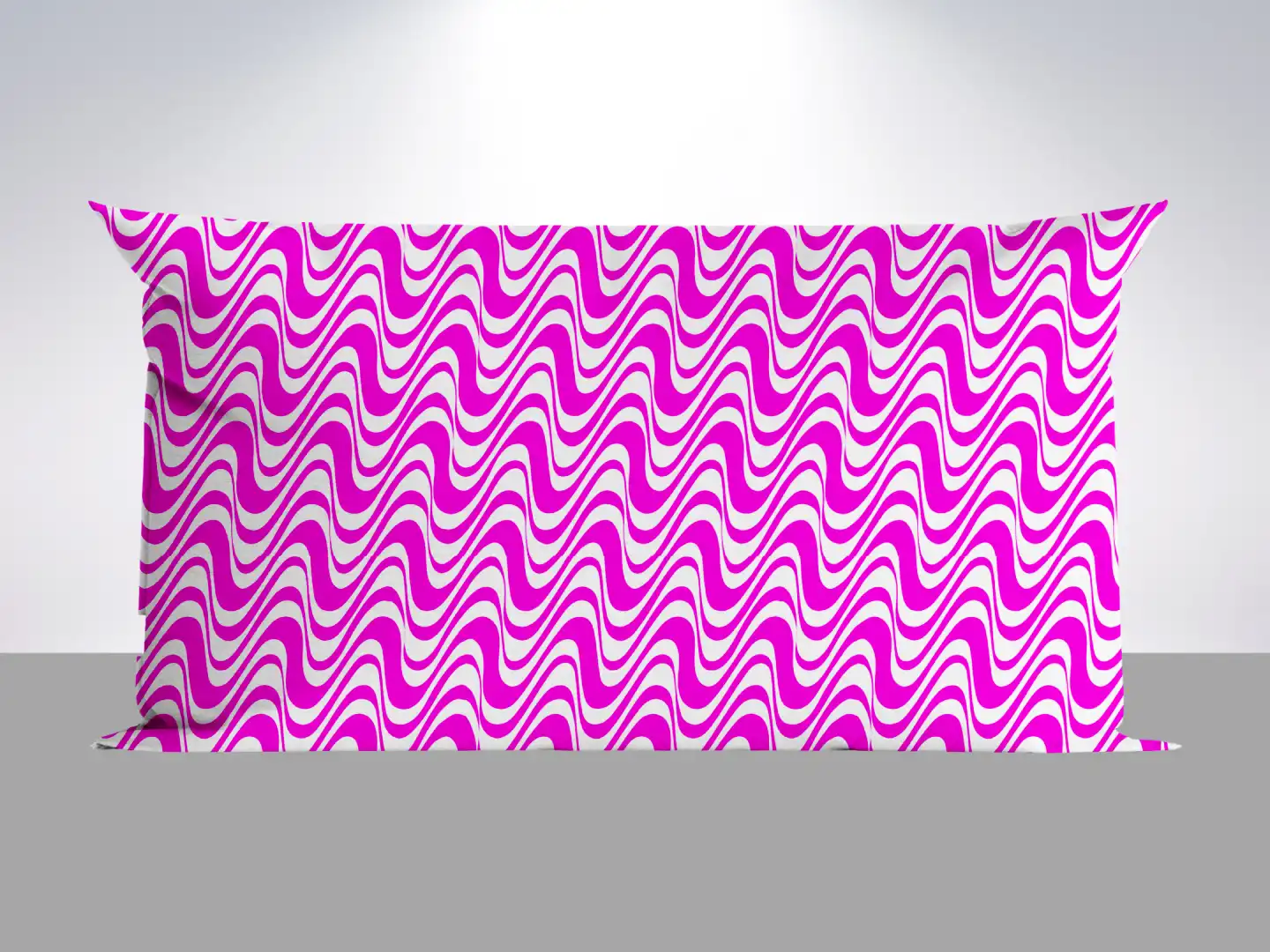 Pink White Zig Zag Waves Pillow Cover - Image 2