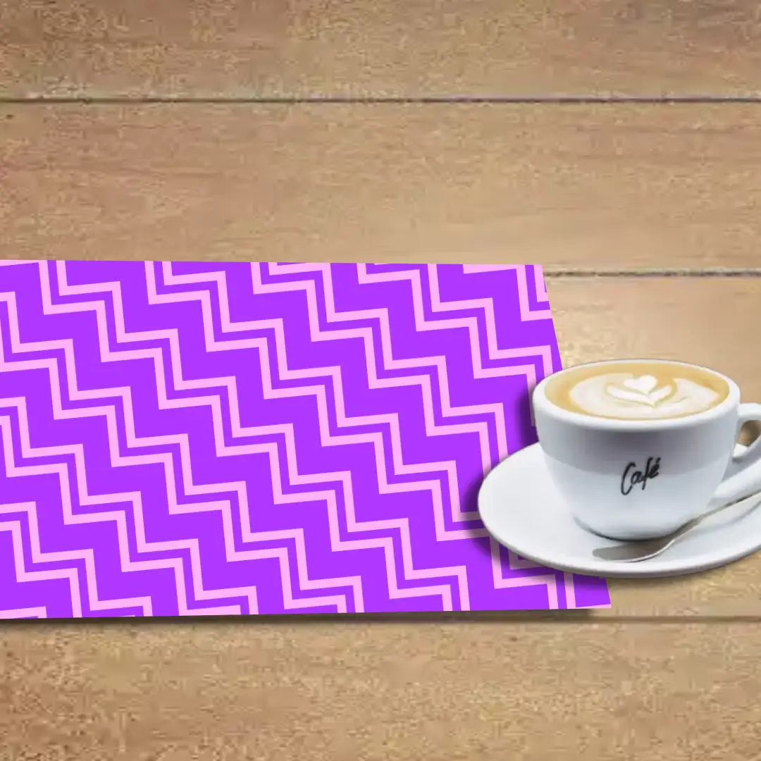 Purple Zig Zag Print Dining Table Placemats - Pack Of Four - Image 2