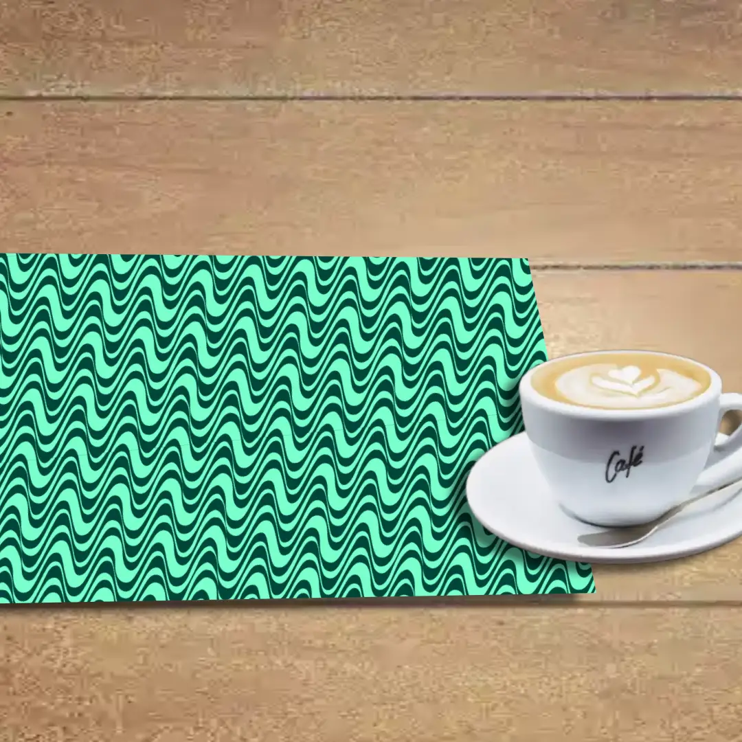 Wavy Greenish Exquisite Table Placemats - Pack Of Four - Image 2