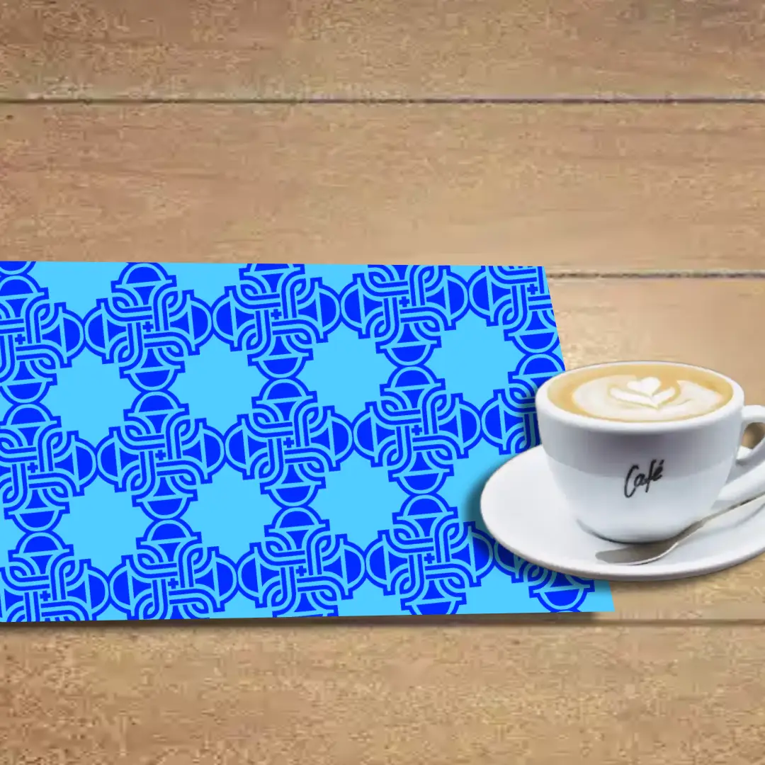 Royal Blue Motifs Table Placemats - Pack Of Four - Image 2