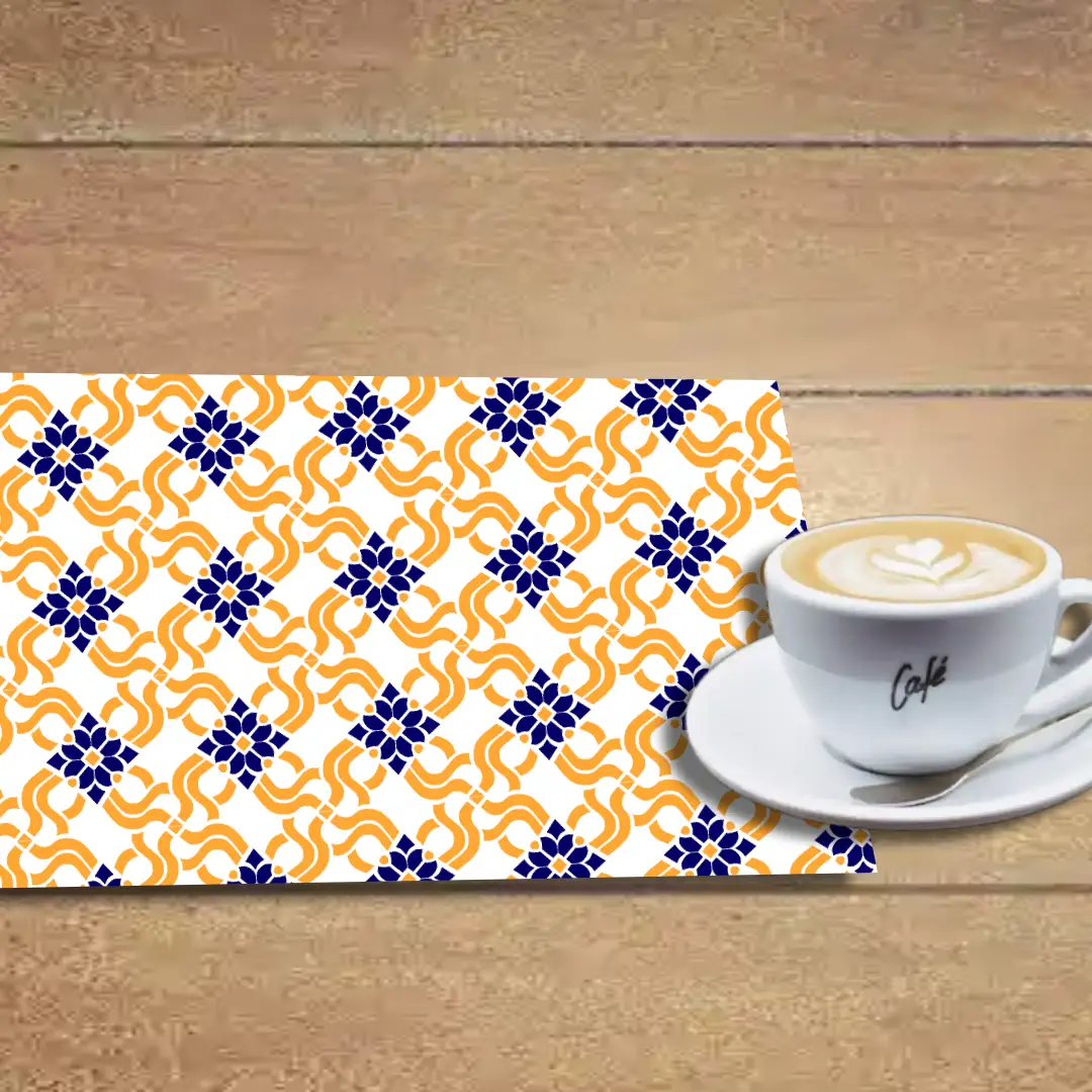 Luxurious Golden Pattern Print Design Table Placemats - Pack Of Four - Image 2