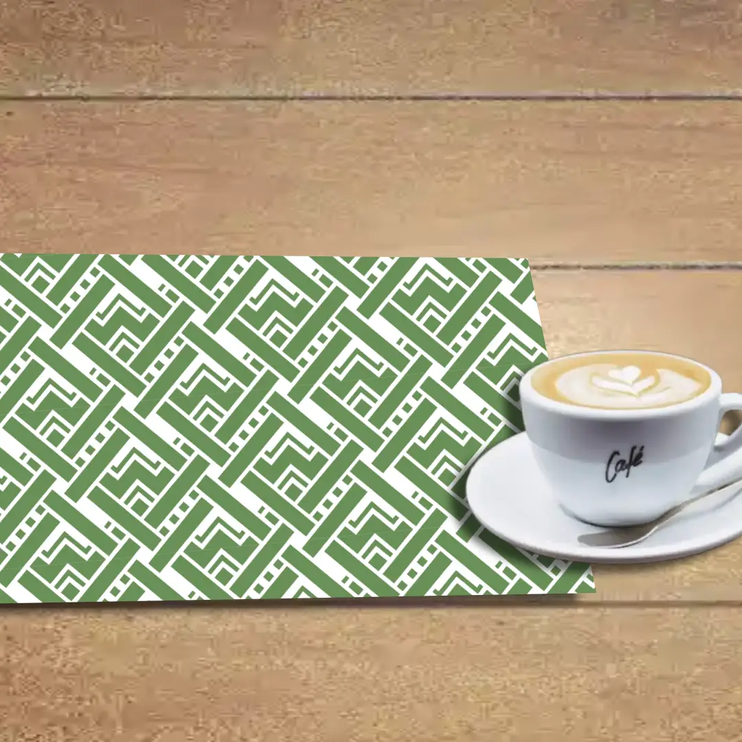 Geometric Green Table Placemats - Pack Of Four - Image 2