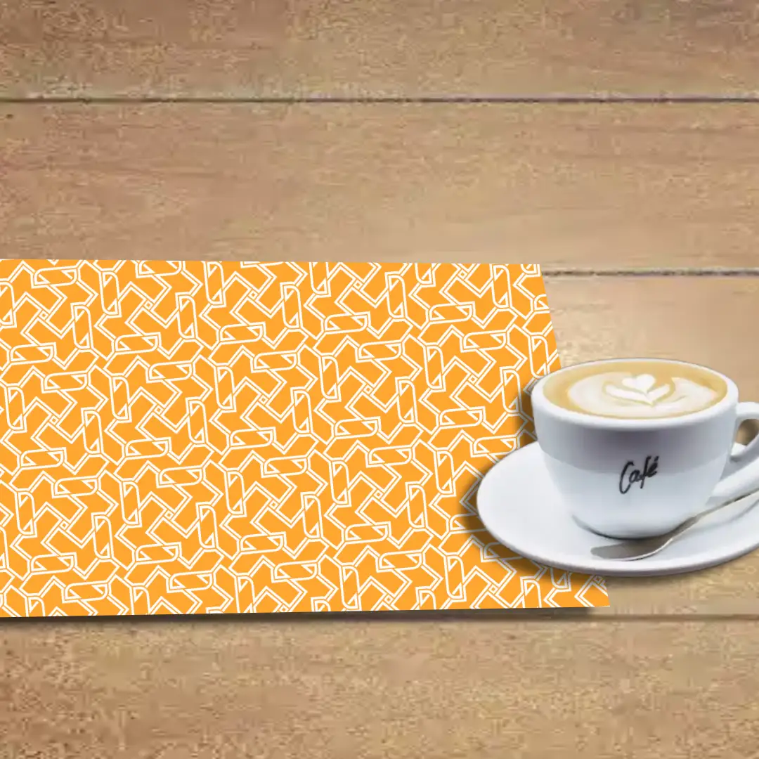 Digital Geometric Saffron Table Placemats - Pack Of Four - Image 2