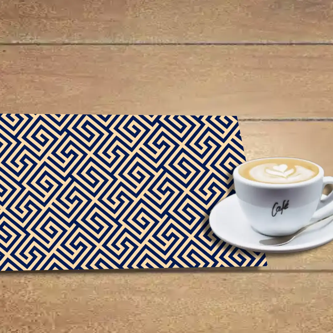 Maze Yellow Navy Blue Table Placemats - Pack Of Four - Image 2