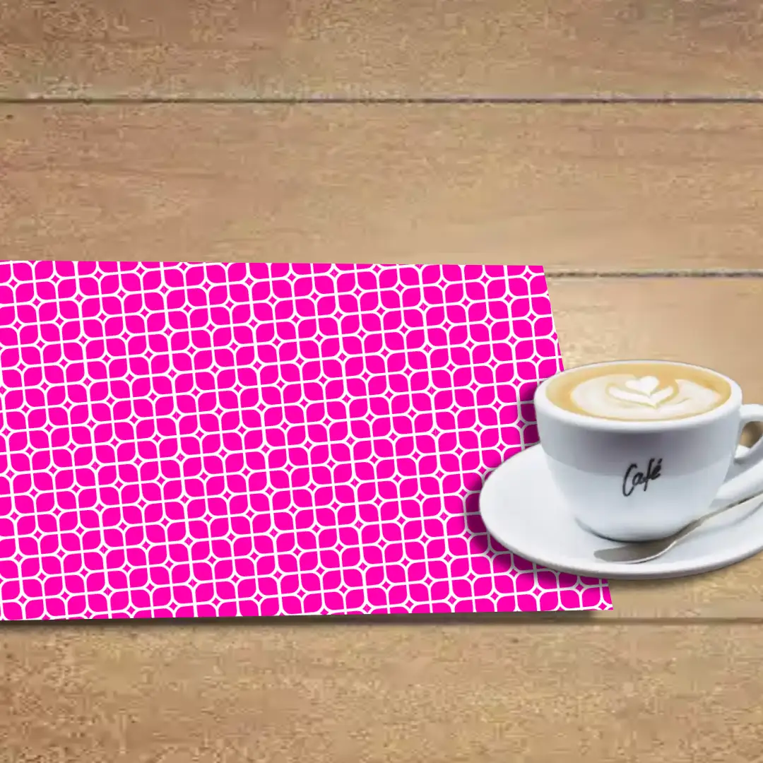 Pink White Square Table Placemats - Pack Of Four - Image 2