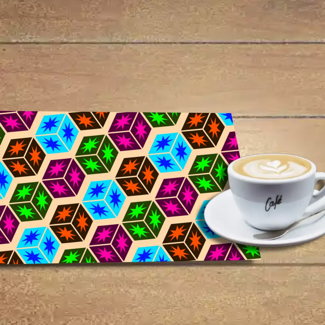 Stylish Squares Print Table Placemats - Pack Of Four - Image 2