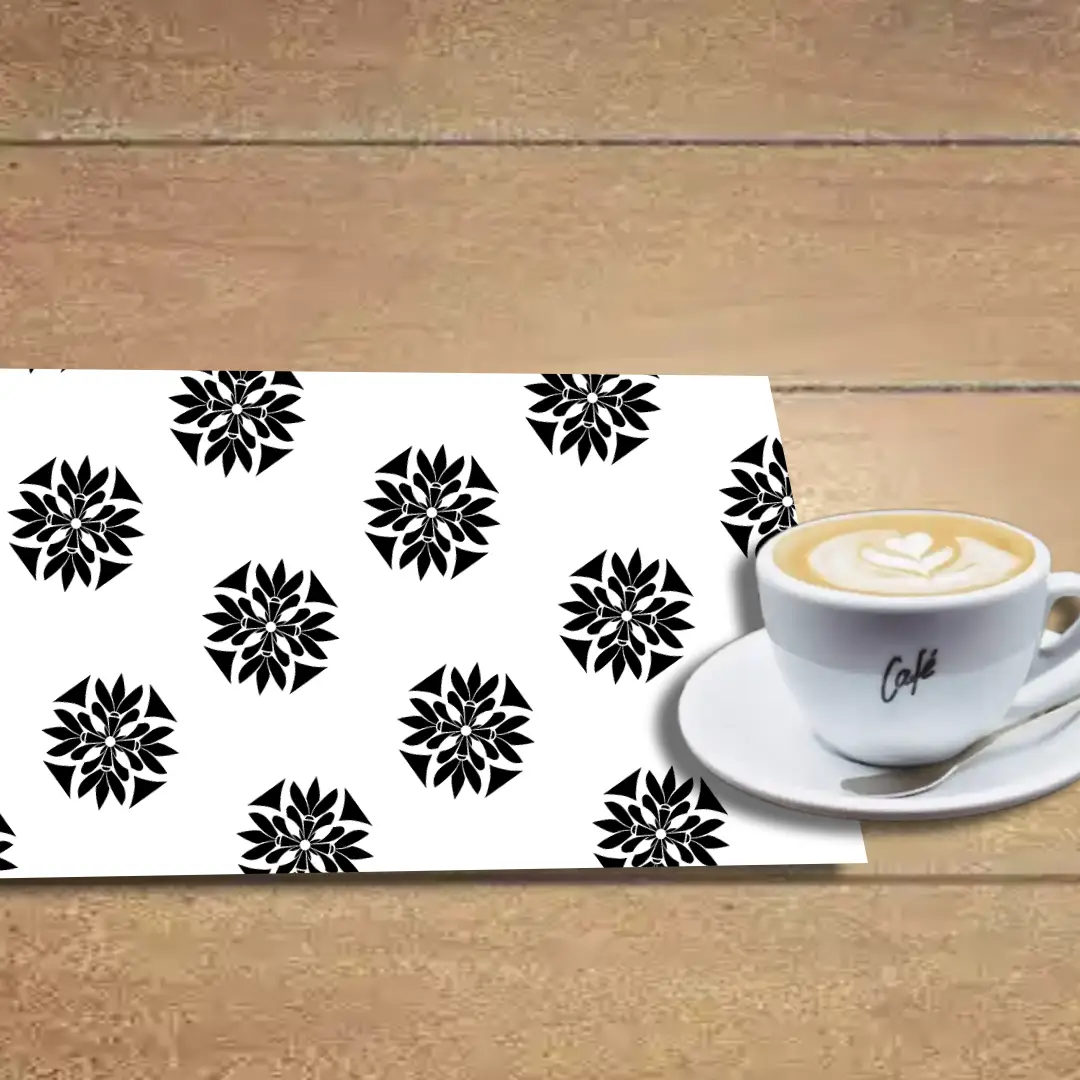 Simple White And Flowers Design Table Placemats - Pack Of Four - Image 2