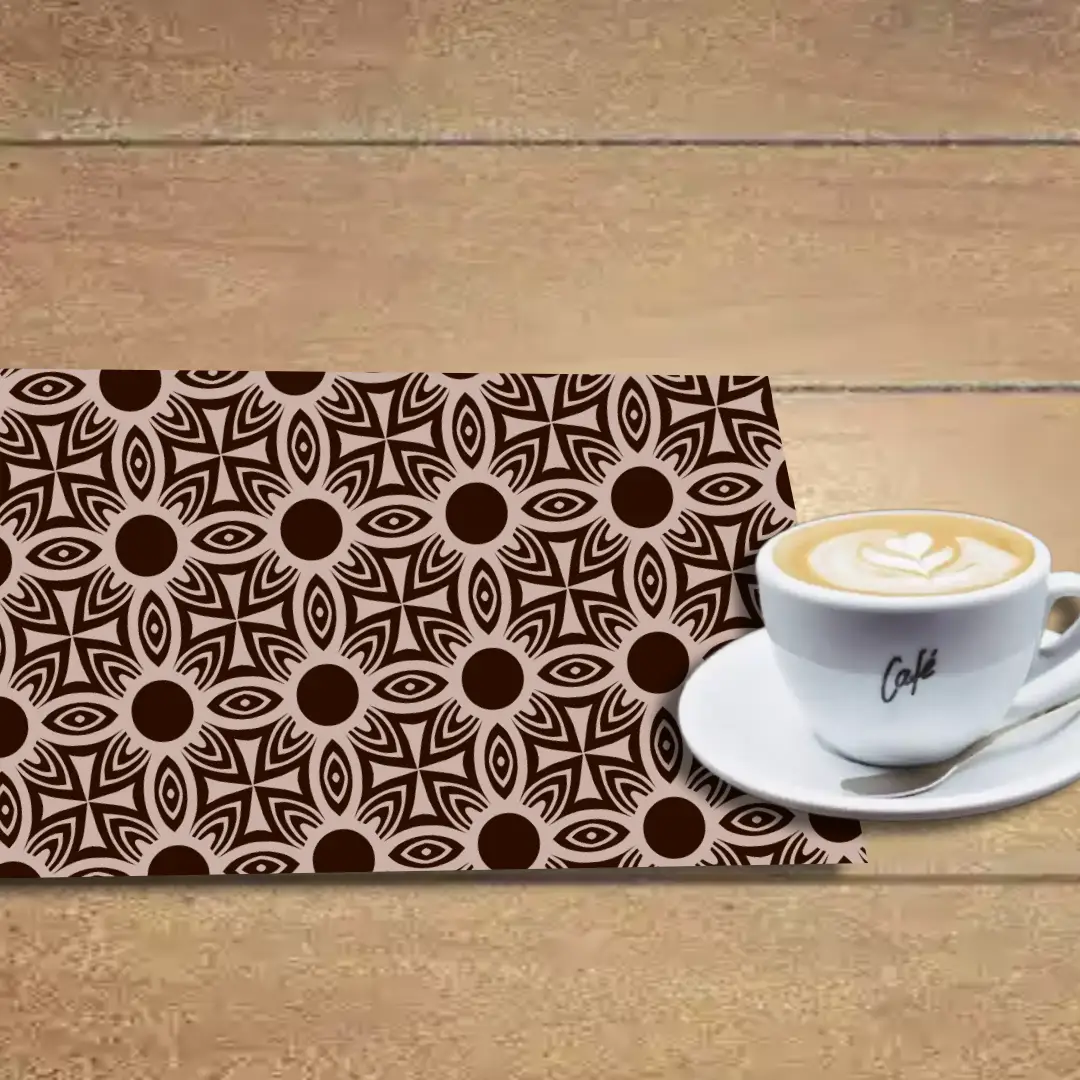 Coffee Color Floral Table Placemats - Pack Of Four - Image 2