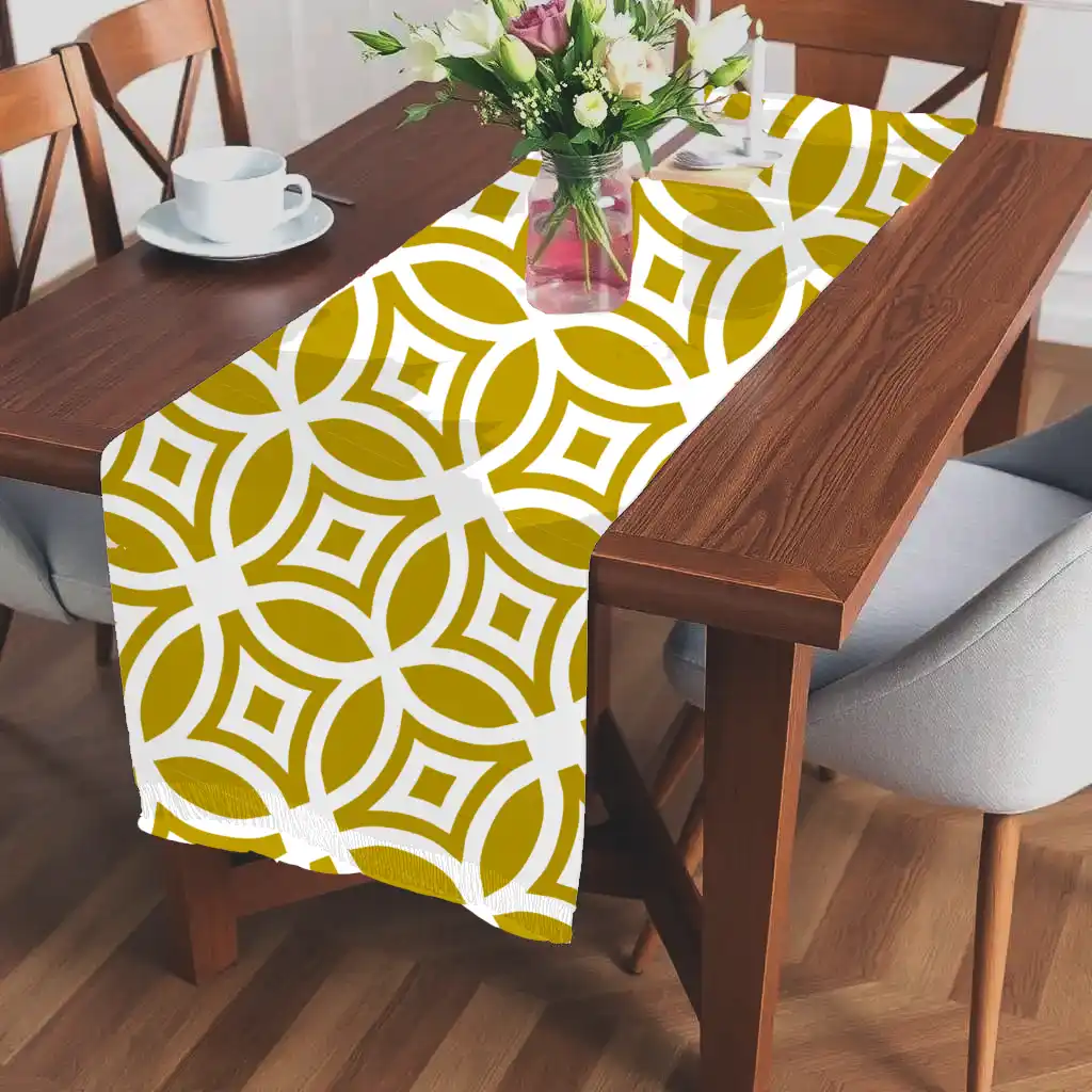 Golden White Table Runner - Image 2