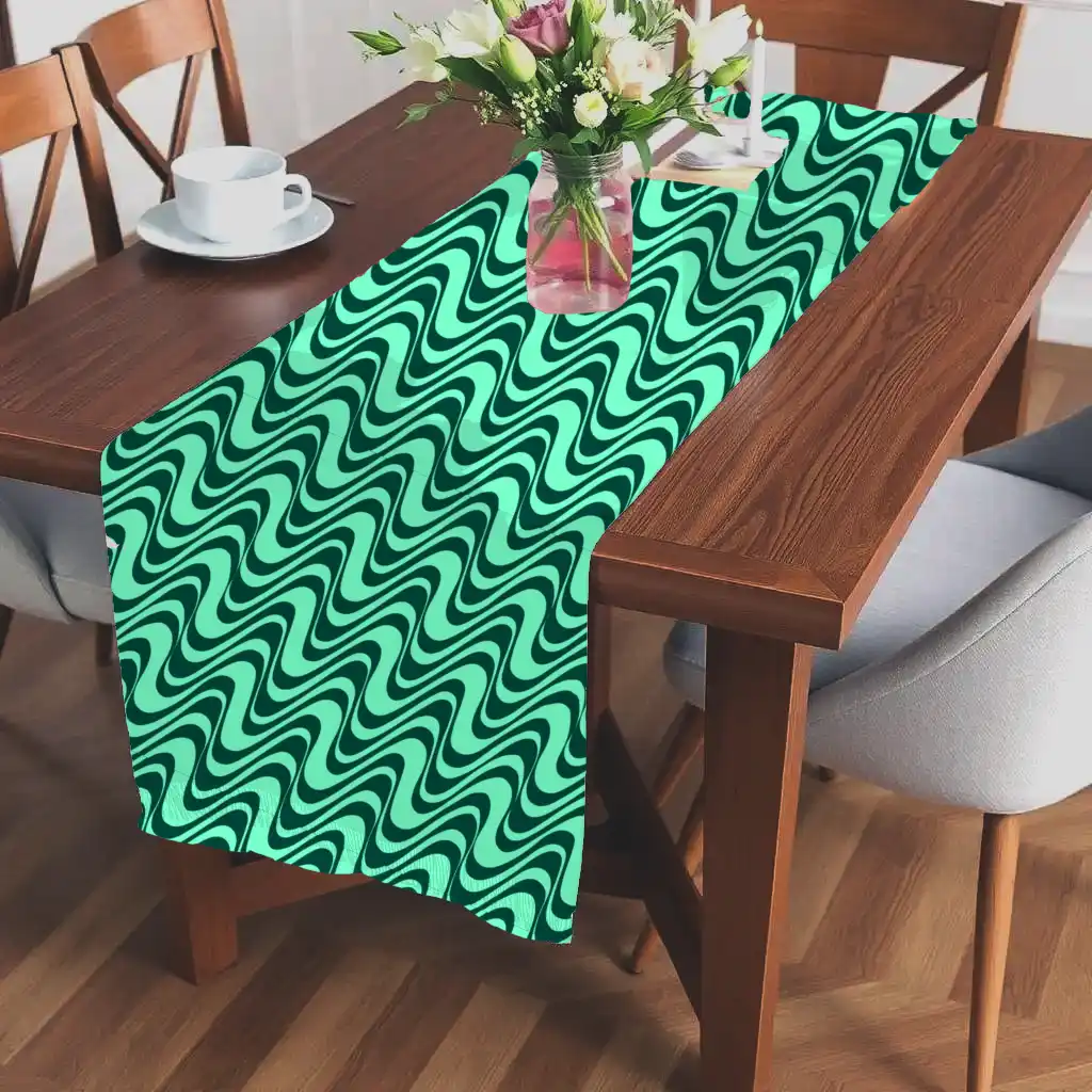 Wavy Greenish Exquisite Table Runner - Image 2