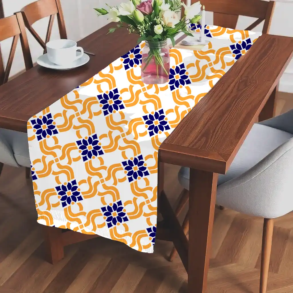 Luxurious Golden Pattern Print Design Table Runner - Image 2