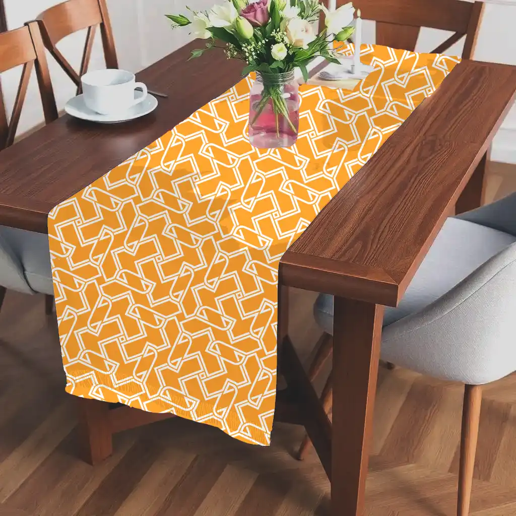 Digital Geometric Saffron Table Runner - Image 2