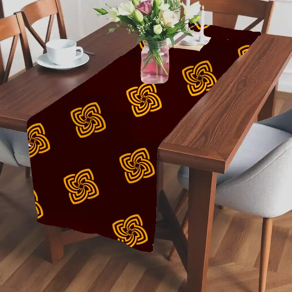 Royal Flower Coffee Color Table Runner - Image 2