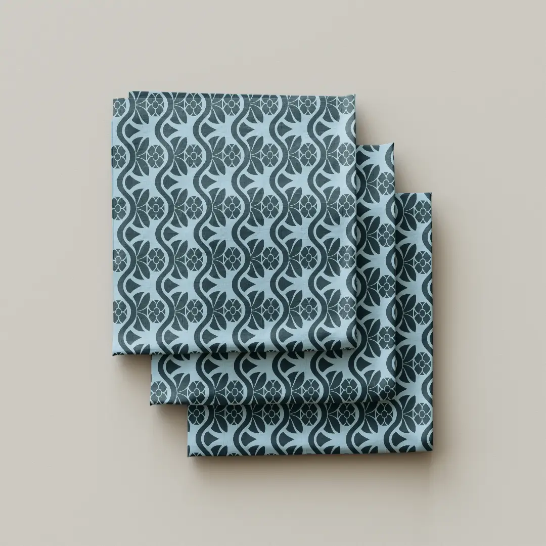 Retro Flower Stylish Cloth Napkin Pack Of Four - Image 3