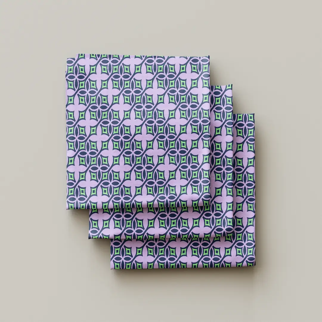 Floral Purple Color Cloth Napkin Pack Of Four - Image 3