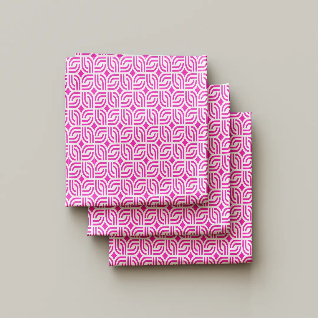 Pink White Cloth Napkin Pack Of Four - Image 3