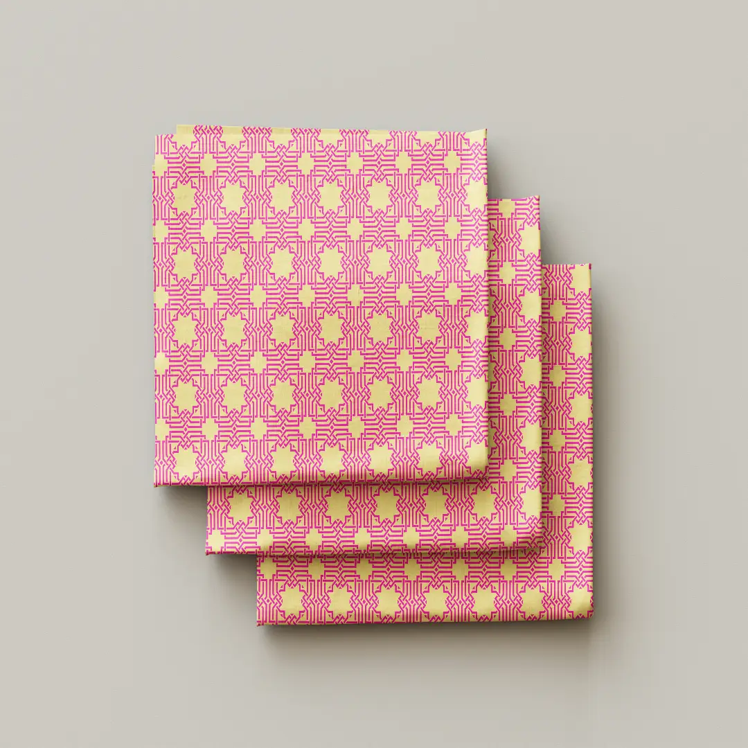 Yellow Pink Cloth Napkin Pack Of Four - Image 3