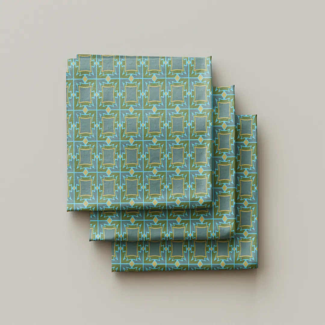 Square Motifs Cloth Napkin Pack Of Four - Image 3