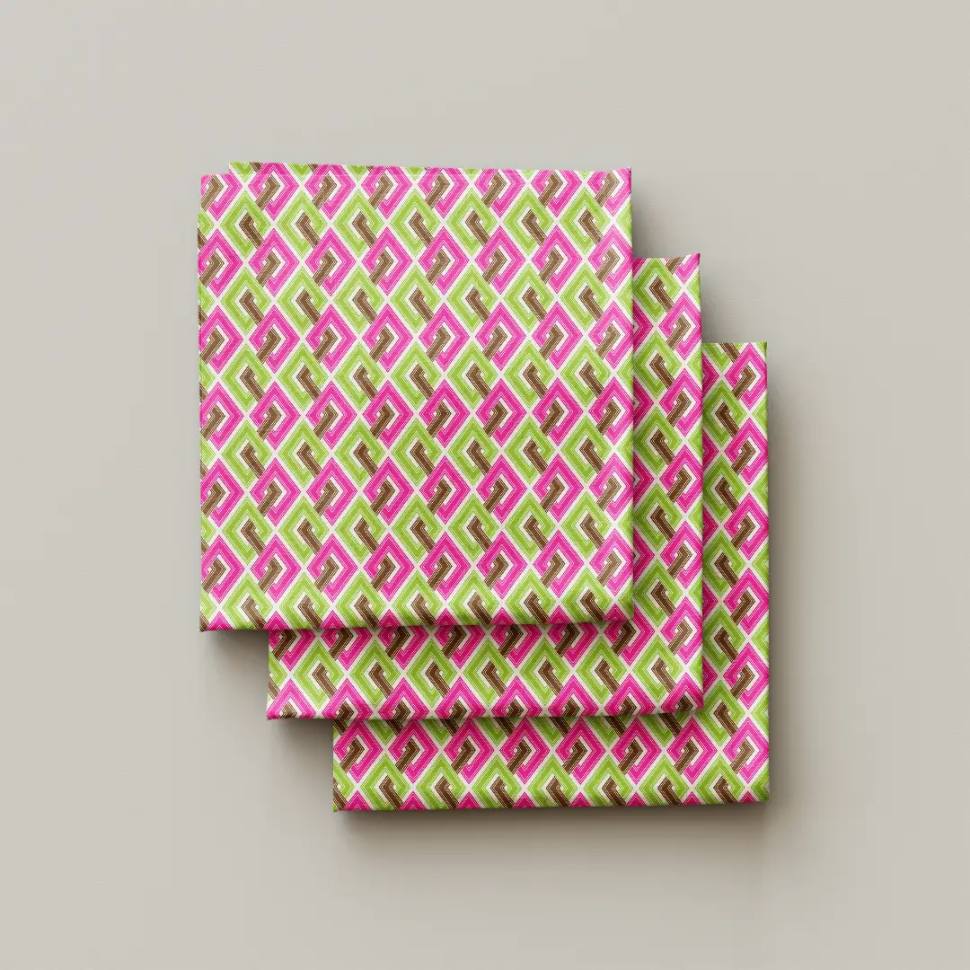 Geometric Squares Stylish Dining Table Cloth Napkin Pack Of Four - Image 3