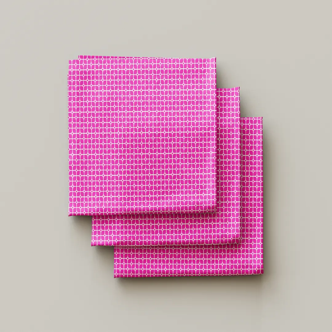 Pink White Square Cloth Napkin Pack Of Four - Image 3