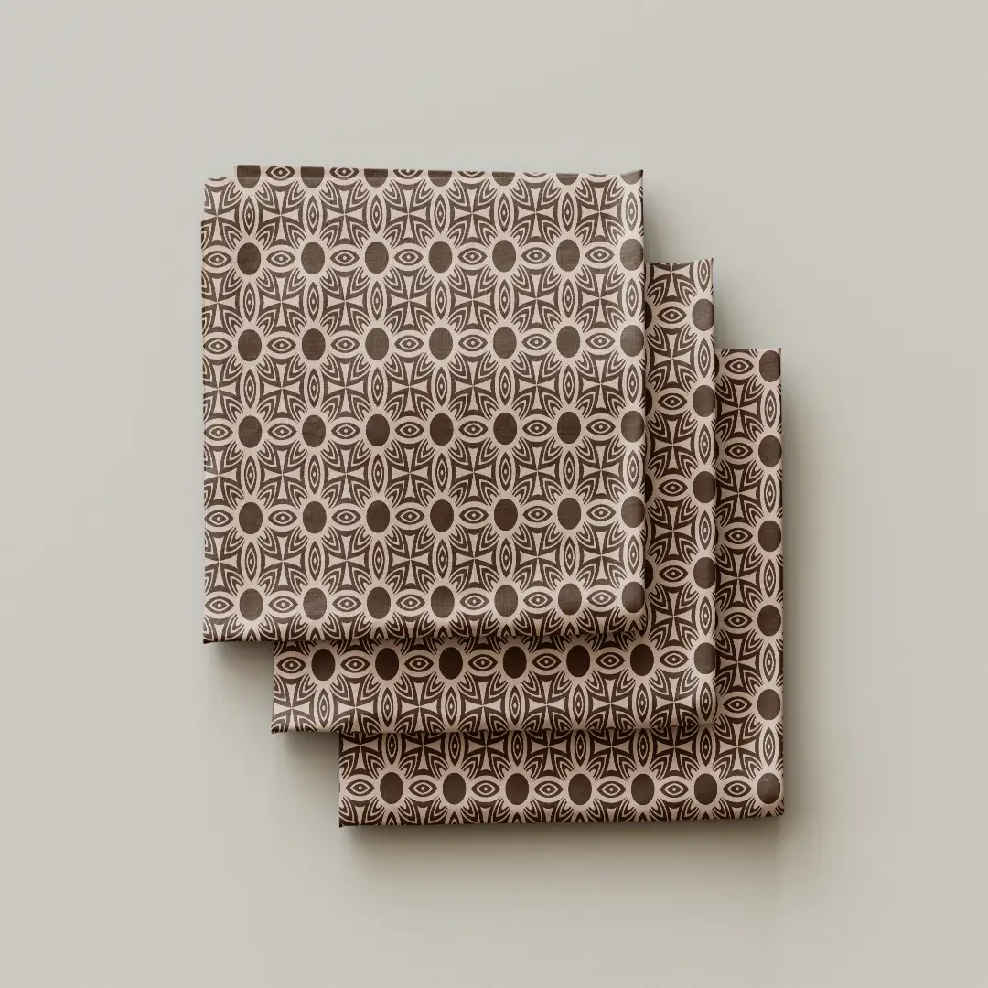 Coffee Color Floral Cloth Napkin Pack Of Four - Image 3