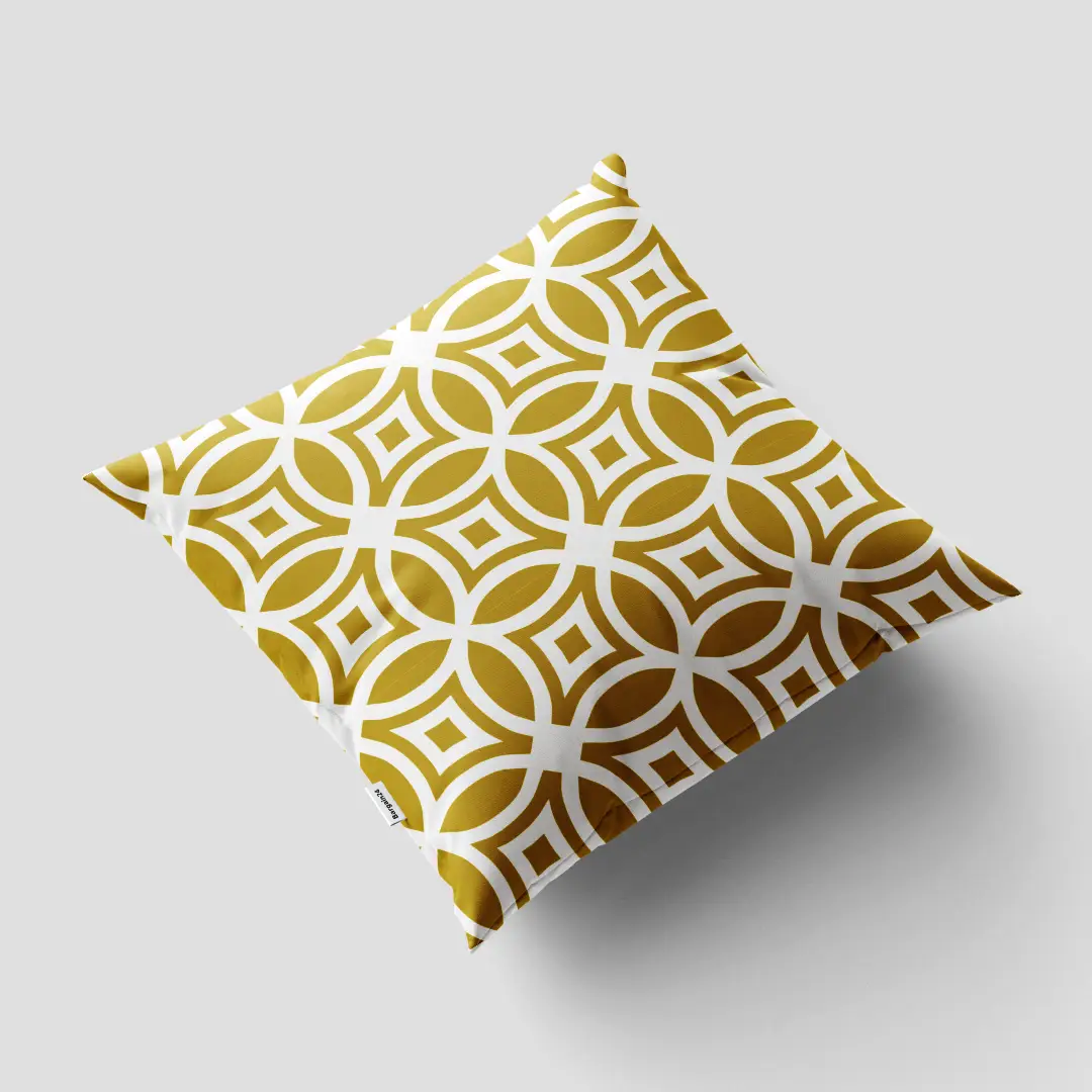 Golden White Cushion Cover - Image 3