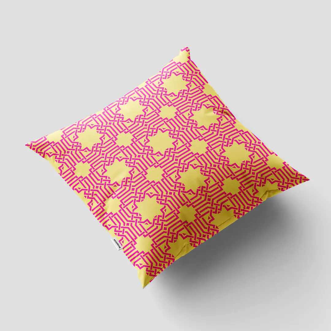 Yellow Pink Cushion Cover - Image 3
