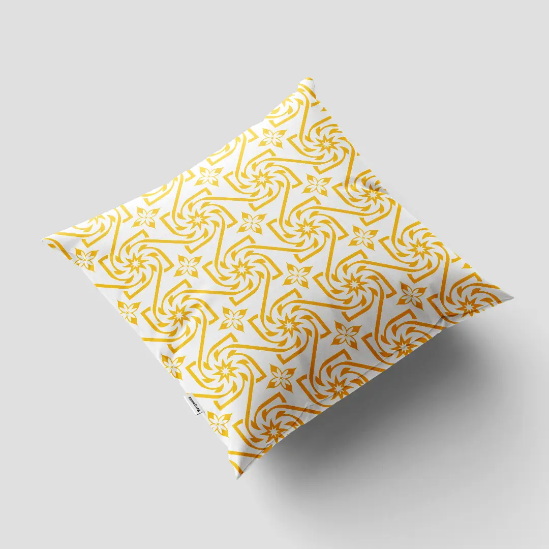 White Golden Cushion Cover - Image 3