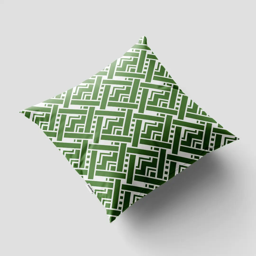 Geometric Green Cushion Cover - Image 3
