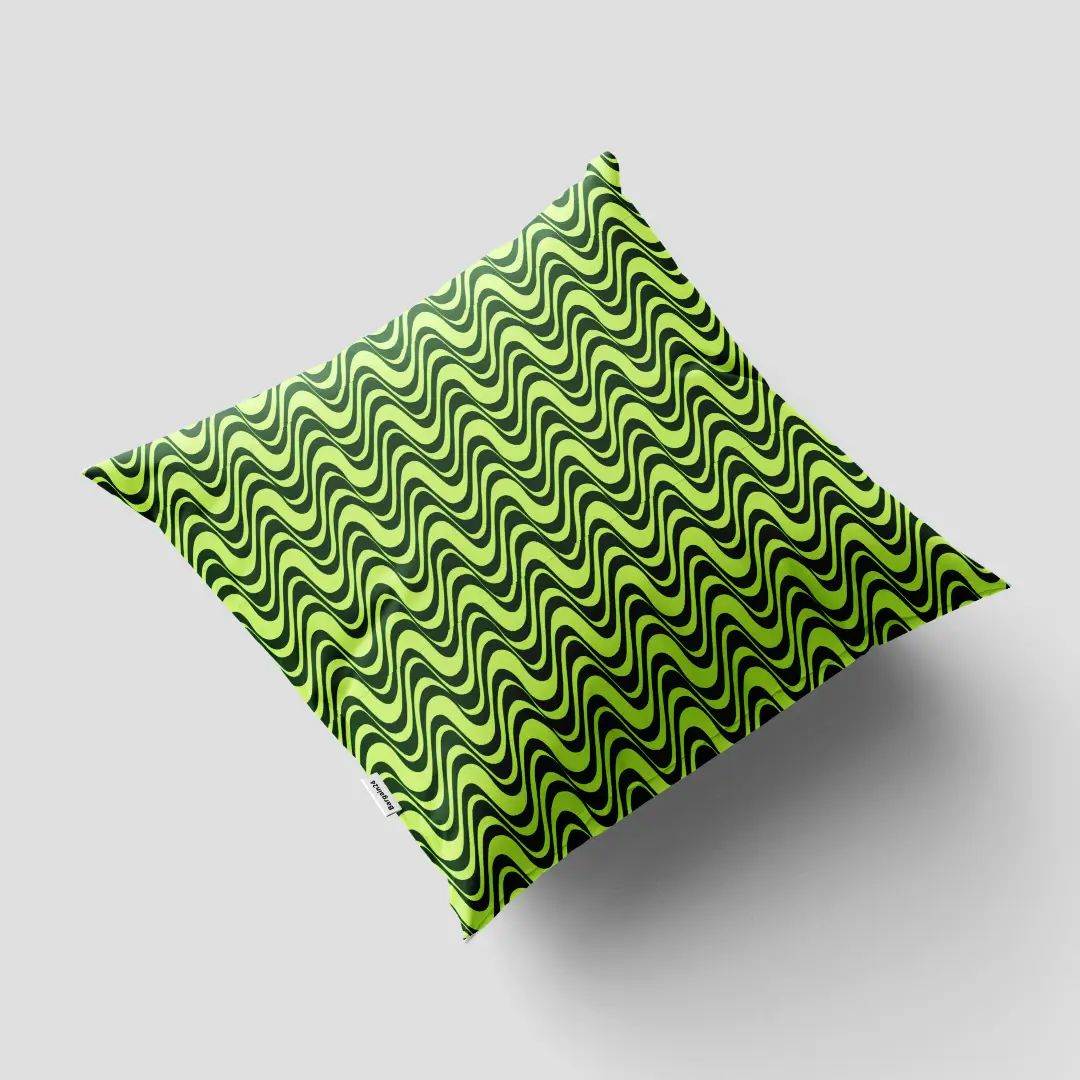 Zigzag Wavy Green Colorful Cushion Cover - Image 3