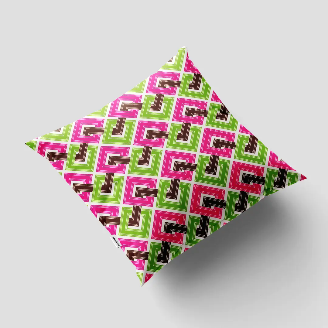 Geometric Squares Colorful Cushion Cover - Image 3