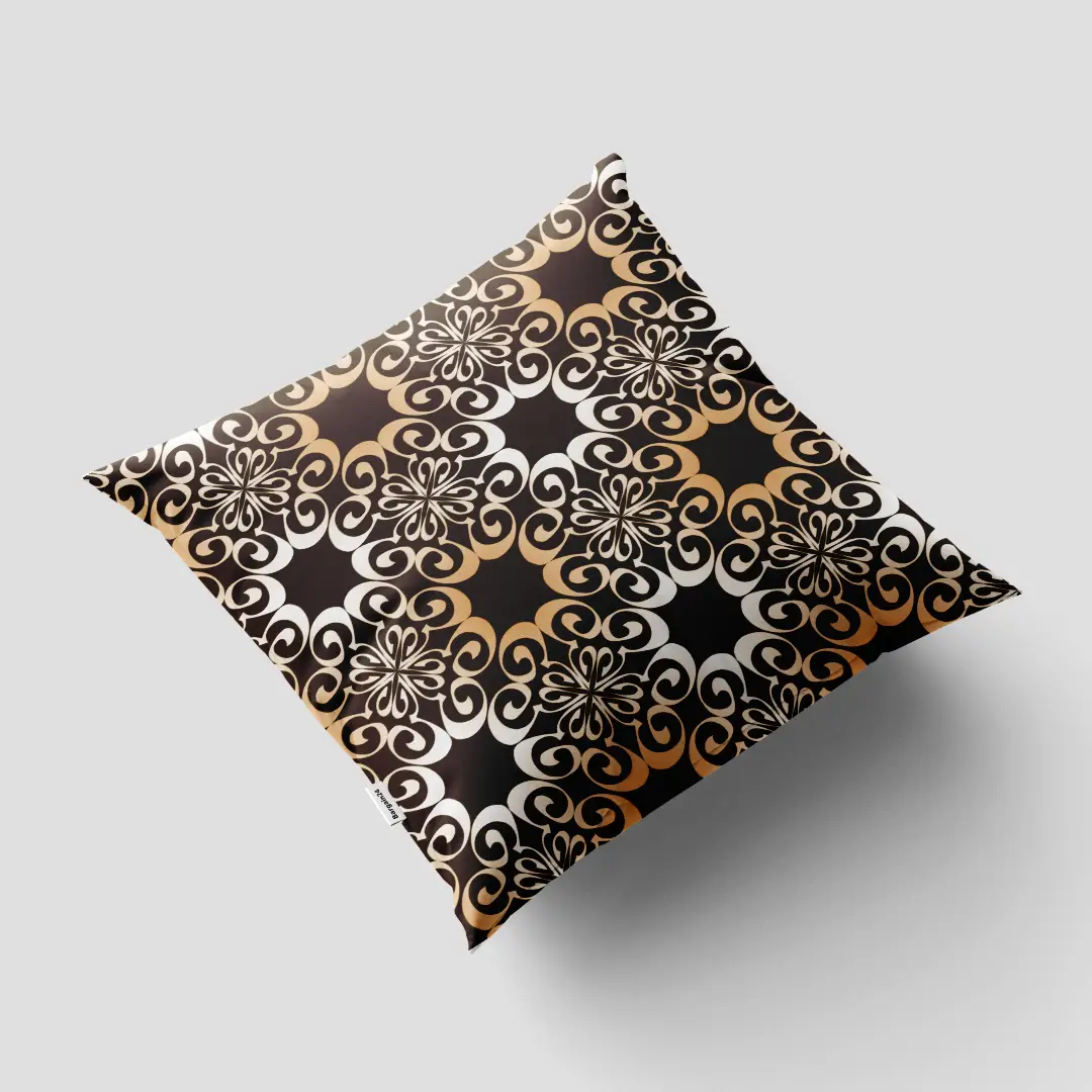 Coffee Color Floral Cushion Cover - Image 3