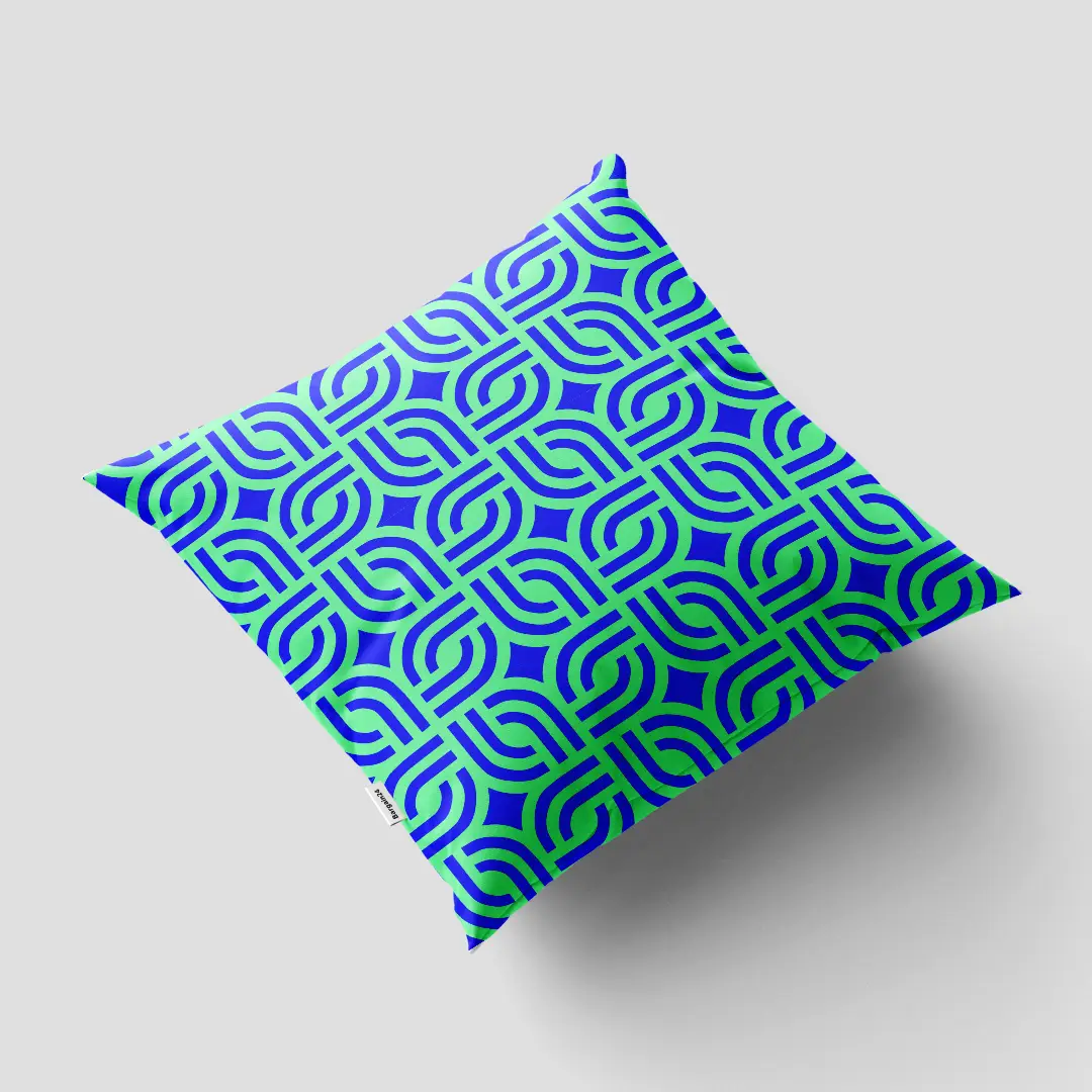 Modern Blue Square Poly Cushion Cover - Image 3