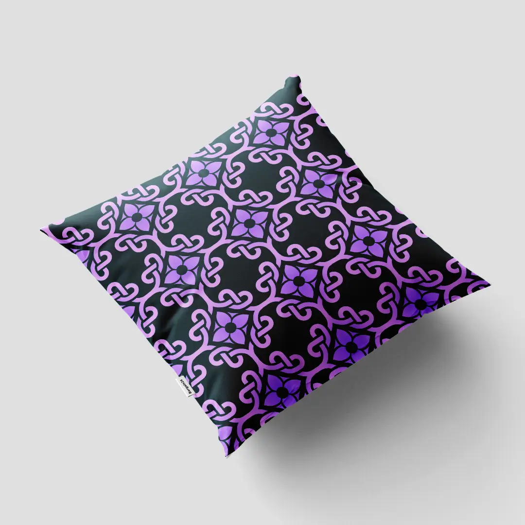 Magenta Color Floral Interweaved Cushion Cover - Image 3